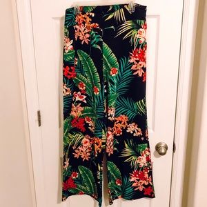 Tropical print palazzo pant